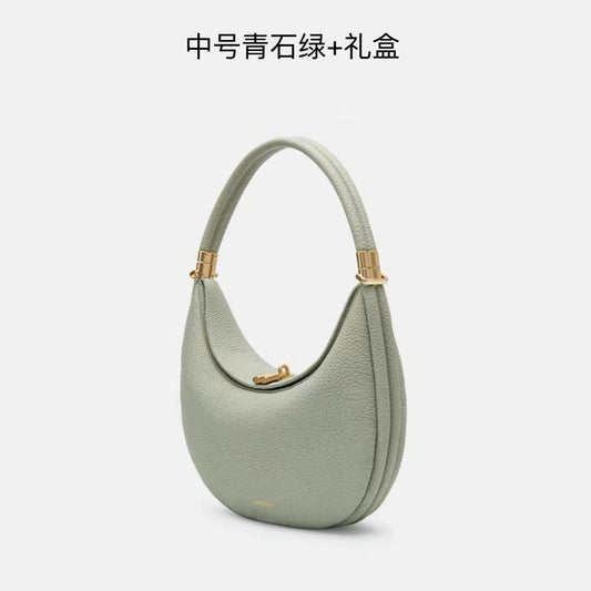 Songmont Crescent Bag Genuine Leather Mini For Women Sweet Style Magnetic Closure casual versatile pine crescent bag