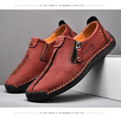 Handmade Leather Men Shoes Casual Slip On Loafers Breathable Leather Shoes Men Flats Hot Sale Moccasins Outdoor Shoes Plus Size