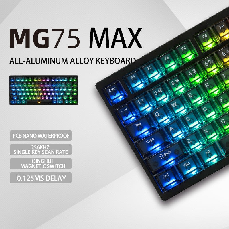 Teclado Gamer IROK MG75 PRO MAX 8K com Switch Magnético Acionamento Rápido de 0,005mm RT Teclado Mecânico com Hot Swap/SOCD/À Prova D'Água