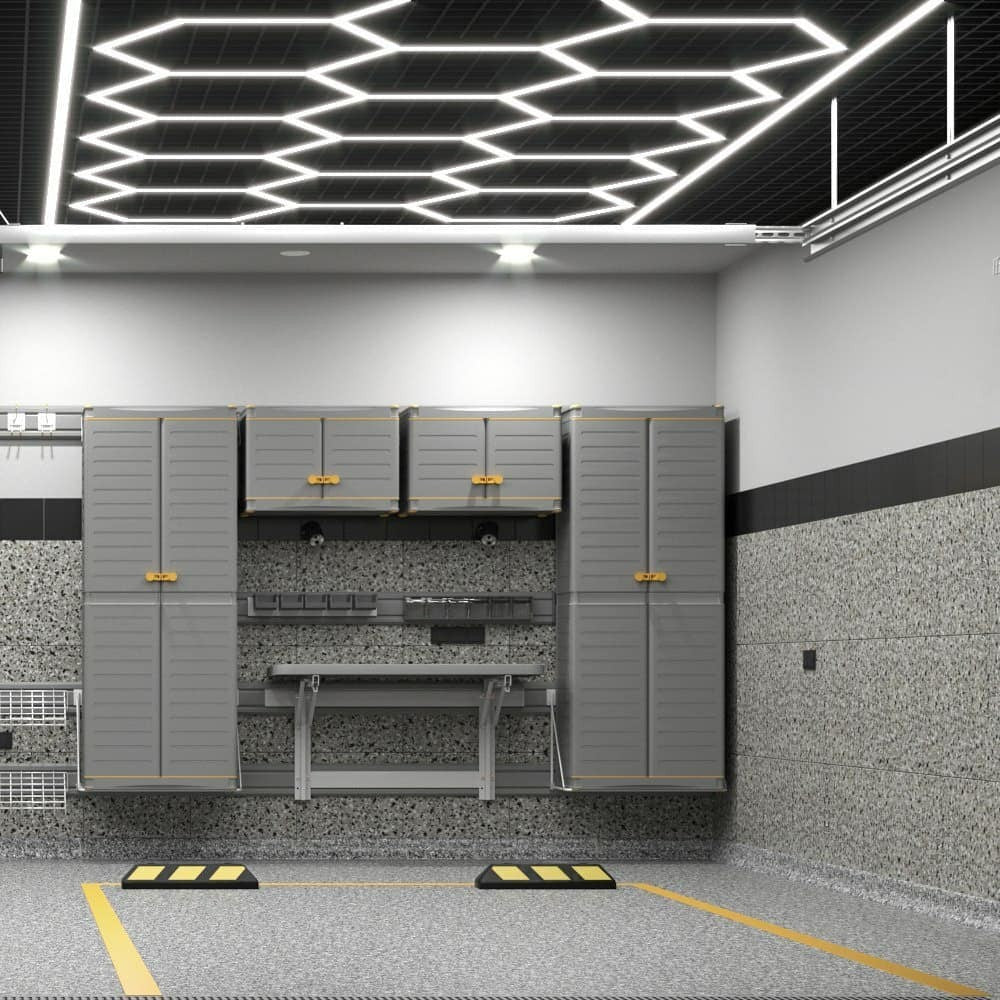 Garage Hexagon LED Light 50000H 6500K Ultra Bright for Home Gym Barbershop Car Detailing Bar Basement Workshop Ceiling Lighting