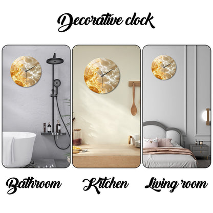 1pc glass wall clock, modern light luxury gold design wall clock, silent clock, home decoration, living room bedroom decoration