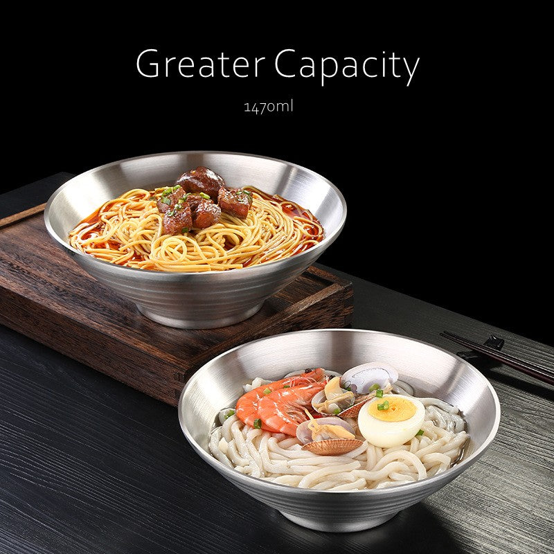 Design Estético Tigela Japonesa para Ramen de Aço Inoxidável 304 Talheres e Louças para Macarrão Isolante de Calor para o Natal e Ano Novo