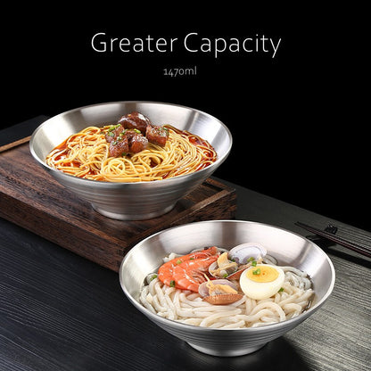 Design Estético Tigela Japonesa para Ramen de Aço Inoxidável 304 Talheres e Louças para Macarrão Isolante de Calor para o Natal e Ano Novo