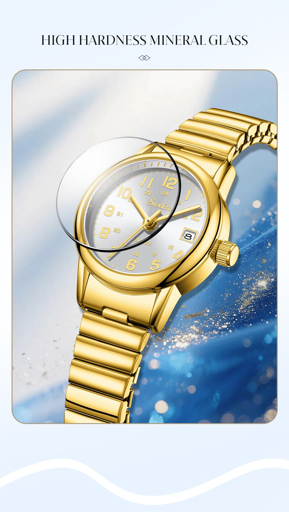 SUNKTA Women's Quartz Wristwatches Top Brand Luxury Bracelet Watch Gift For Women Fashion Simple Sport Waterproof Ladies Watch