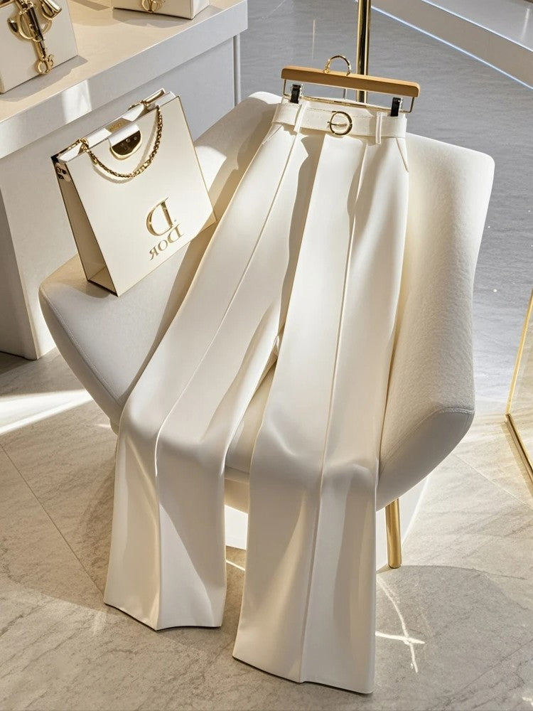 Faionable High Waist Wide Leg Casual Pants Women's Spring Autumn New Sle High Sensation Straight Tube Pants Trendy