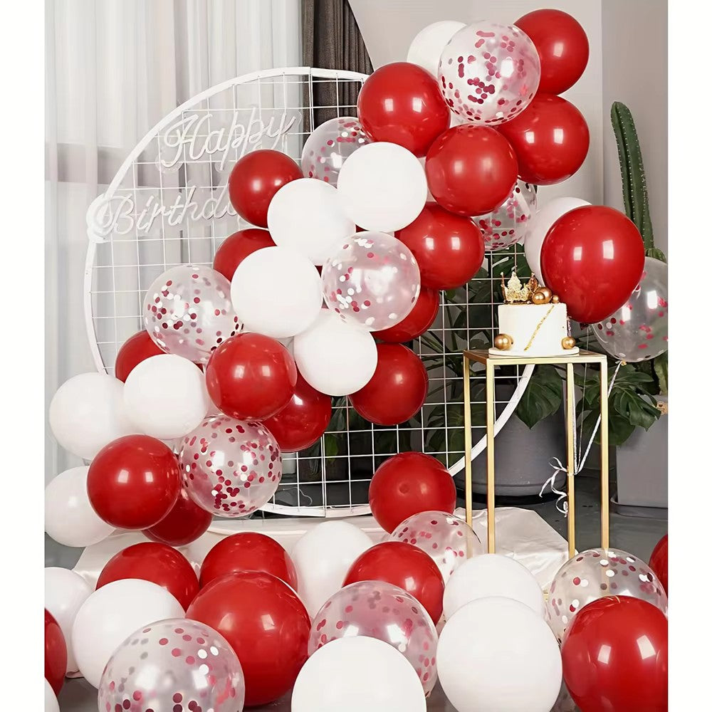 41pcs Pearl White Red Latex Balloon Set 12 Inch Red Confetti Balloons Birthday Wedding Bride Wedding Christmas Decorations