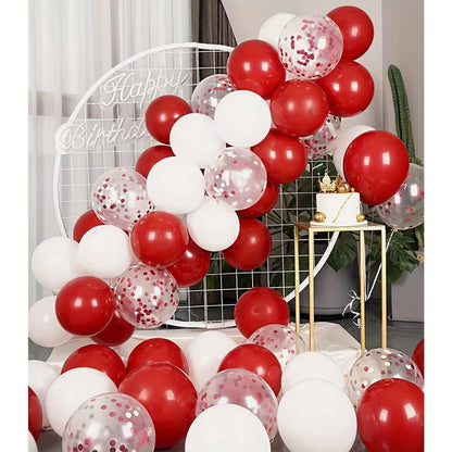 41pcs Pearl White Red Latex Balloon Set 12 Inch Red Confetti Balloons Birthday Wedding Bride Wedding Christmas Decorations