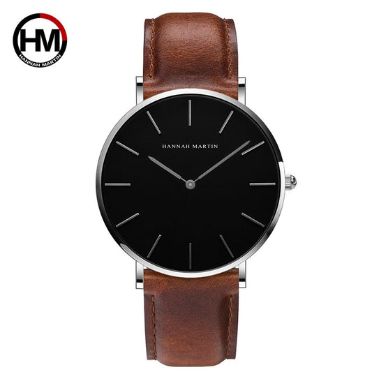 HANNAH MARTIN Brand Japan Quartz Movement Men Waterproof Wrist Watches Fashion Luxury Ultra Thin Nylon Creative Ladies Watches