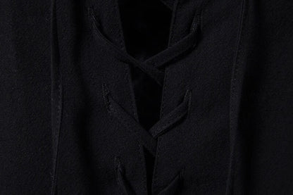 King Billion Men's Shirts Casual Men Cotton Linen Long Sleeve T-shirt Spring Autumn Vintage Shirt US Size Drawstring Neck