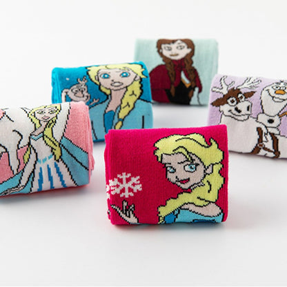 Novas Meias Infantis Congeladas de Anime Kawaii Elsa Anna Princesa Algodão Outono Inverno Meias Disney Princesa Menina Presentes Infantis