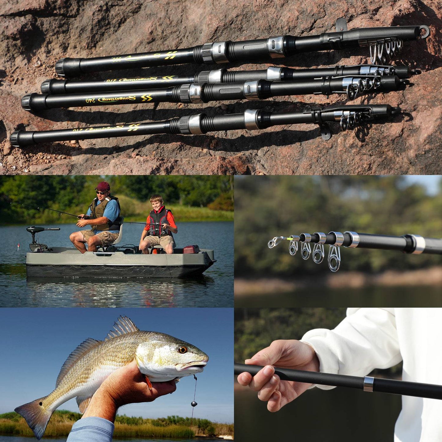 Vara de Pesca Sougayilang Carbon 2.1-3.0m Vara de Pesca Telescópica Vara de Arremesso Portátil para Pesca de Lazer Pesca em Água Salgada