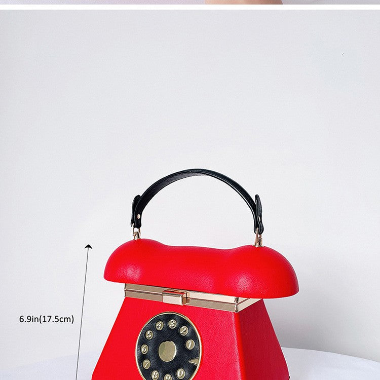 Handle Telephone Shaped Women Evening Handbags Designer Party Clutch Purse Chic Shoulder Bags Female Leather Crossbody Bag Totes