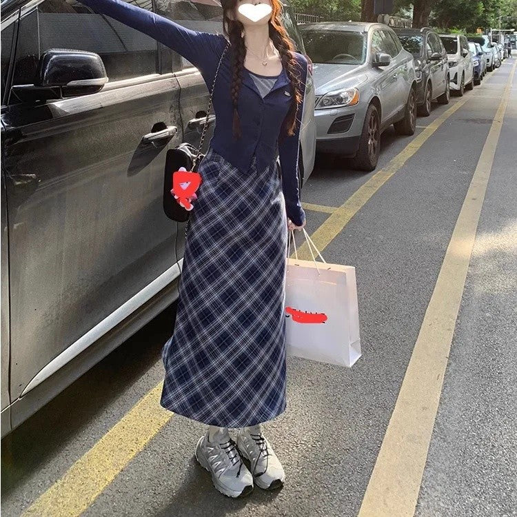 Plus Size Plus Size Plaid A- Line Mini Skirt Knee-Length Fashionable Autumn Winter Women's Clothing Chinese Style Casual Eleg...