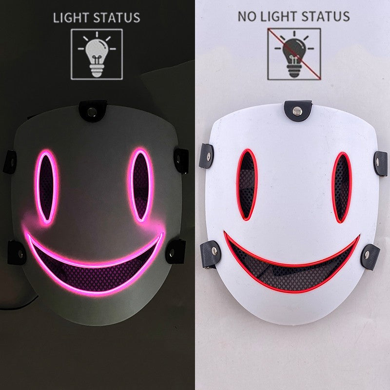 Anime High Rise Invasion Sniper LED Light up Mask Japanese Killer Japanese White Masks Carnival  Halloween Party Costume Props