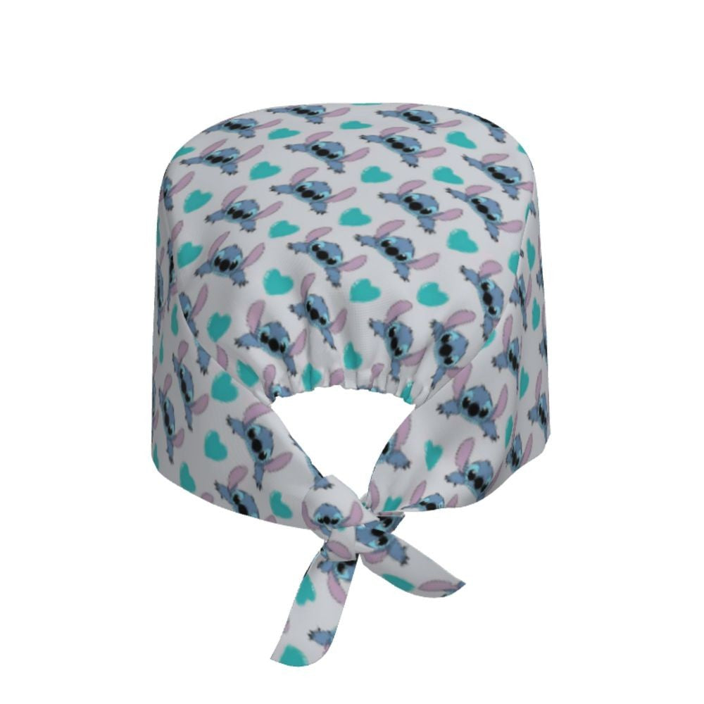 Custom Retro Cartoon Cleaning Working Cap Comfortable  Stitch Ohana Scrub Cap Surgicals Hat Nurse Scrubs Hat For Dentist