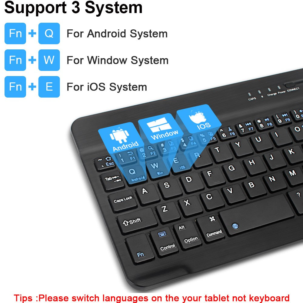 Teclado Bluetooth Mini Teclado 200mAh Recarregável Teclado Silencioso Sem Fio Teclado Gamer para Laptop Tablet Mac OS Windows