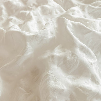 Conjunto de cama de renda coreana 3 peças de seersucker (1*Capa de Edredom + 2*Fronhas, Sem Enchimento) para quarto de hóspedes