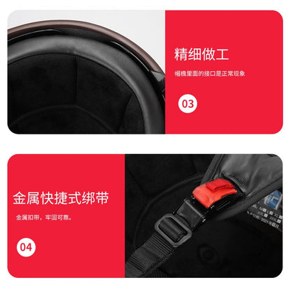 V Half-helmet for Harley Motorcycle Cocked Helmet Retro Helmet Lightweight Four Seasons Unisex Helmet Motorcycle Accessories