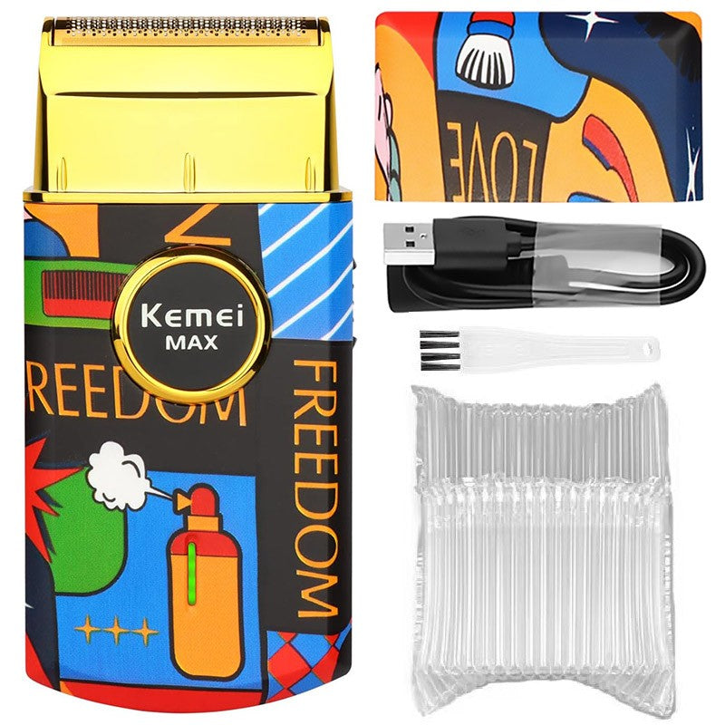 Kemei Single Blade Electric Shaver For Men Beard Stubble Wet Dry Electric Razor Washable Facial Shaving Machine Rechargeable Usb