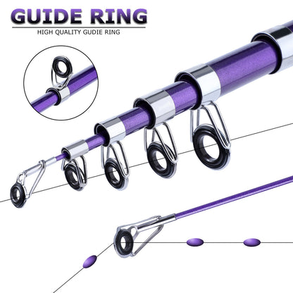 Sougayilang 4 Cores Vara de Pesca Telescópica 1.8m-3.3m Fibra de Vidro Cabo EVA Carpa Vara de Spinning Peso de Pesca 5kg