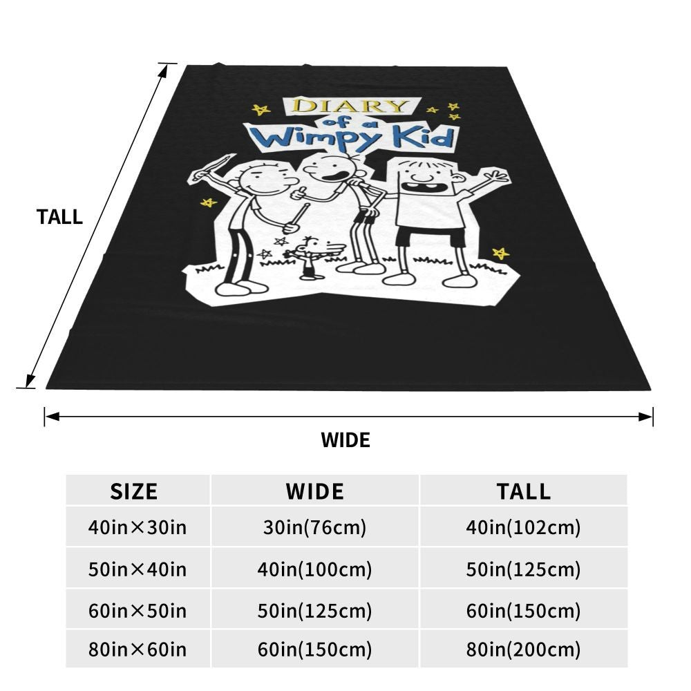 Wimpy Kid 4 States Of Greg Heffley Blankets Soft Warm Flannel Throw Blanket Plush for Bed Living room Picnic Travel Home Couch