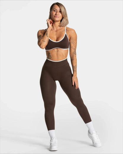 Women's Seamless Gym Solid Color Sports Pants White Edge Waist Tight High Waist Hip Lifting Yoga Pants Running Exercise Pants