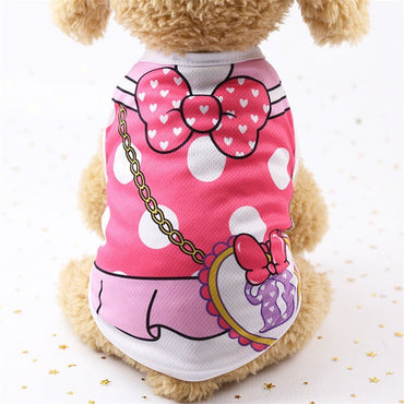 Roupas de cachorro de estimação Roupas de desenho animado Filhote de cachorro Coletes macios Camisa de verão Camiseta casual para pequenos animais de estimação