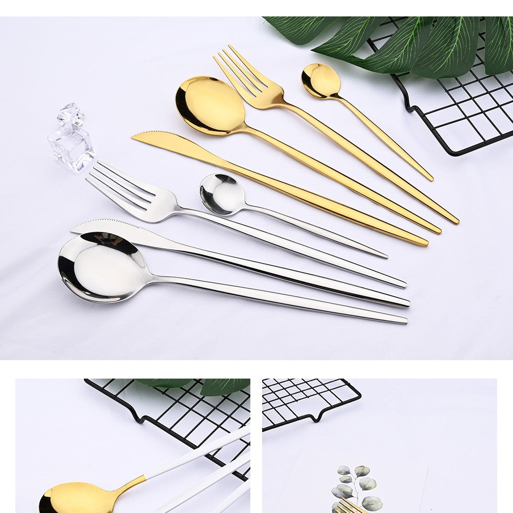 6Pcs/Set Teaspoon Stainless Steel Flatware Colorful Cake Fruit Spoons Dessert Small Coffee Spoon Snack Kitchen Dinnerware Tools