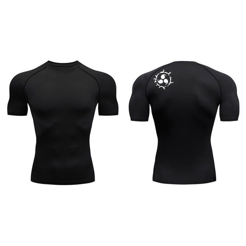 Graphic Compression Shirts for Men Athletic Quick Dry Rash Guard Stretchy Baselayers Undershirts Gym Workout Running Tshirt Tops