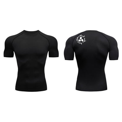 Graphic Compression Shirts for Men Athletic Quick Dry Rash Guard Stretchy Baselayers Undershirts Gym Workout Running Tshirt Tops
