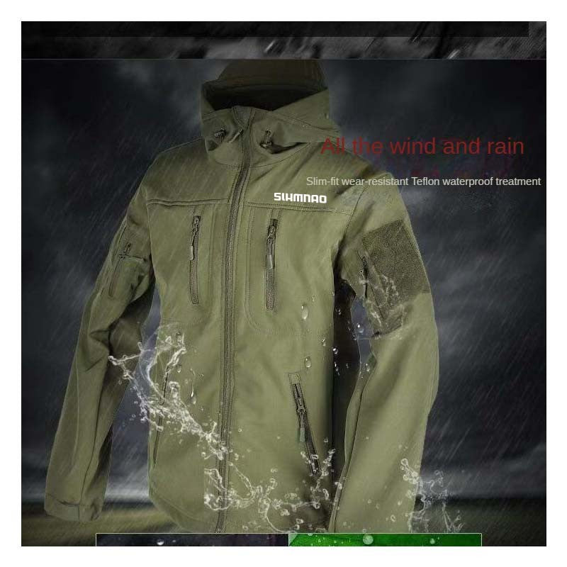 Conjunto de Jaqueta Tática Corta-vento, Impermeável e à Prova de Frio para Inverno 2025, Conjunto de Pesca, Jaqueta Grossa de Algodão Quente, Conjunto de Montanhismo