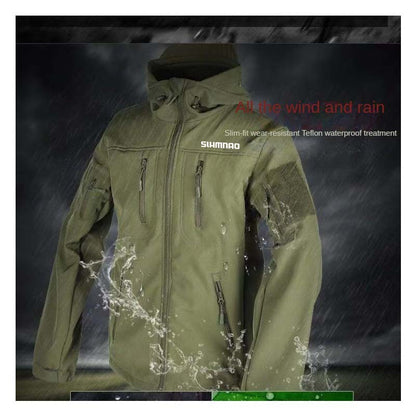 Conjunto de Jaqueta Tática Corta-vento, Impermeável e à Prova de Frio para Inverno 2025, Conjunto de Pesca, Jaqueta Grossa de Algodão Quente, Conjunto de Montanhismo