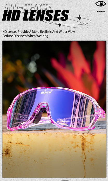SCVCN Novos Óculos de Ciclismo Fotocromáticos para Homens, Óculos de Bicicleta para Mulheres, MTB, Bicicleta de Estrada, Óculos de Ciclismo UV400