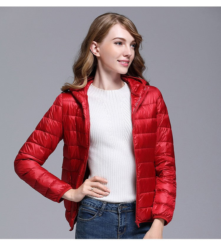 White Duck Down Winter Hoody Jackets Ultra-light Women Down Coats Puffer Long Sleeve Warm Slim Portable Thin Female Outwears 7XL