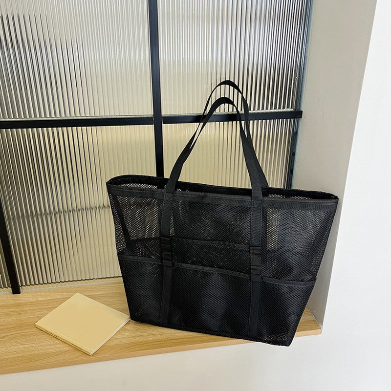 Foldable Lightweight Beach Bags Large Capacity Grocery Produce Tote Bag Beach Shoulder Bag Women's Casual Shopping Bags