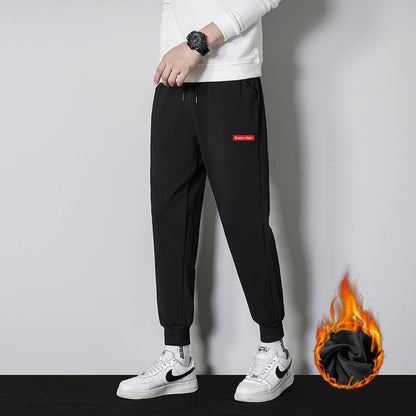Winter Warm Lambswool Sweatpants Men's Plush Thicken Casual Joggers Trousers Male Fashion Loose Soft Waterproof Cargo Down Pants