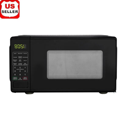 0.7 Cu Ft Countertop Microwave Oven 700W Compact Kitchen Appliance LED Display Timer Child Safety Lock One Touch Defrost Quick