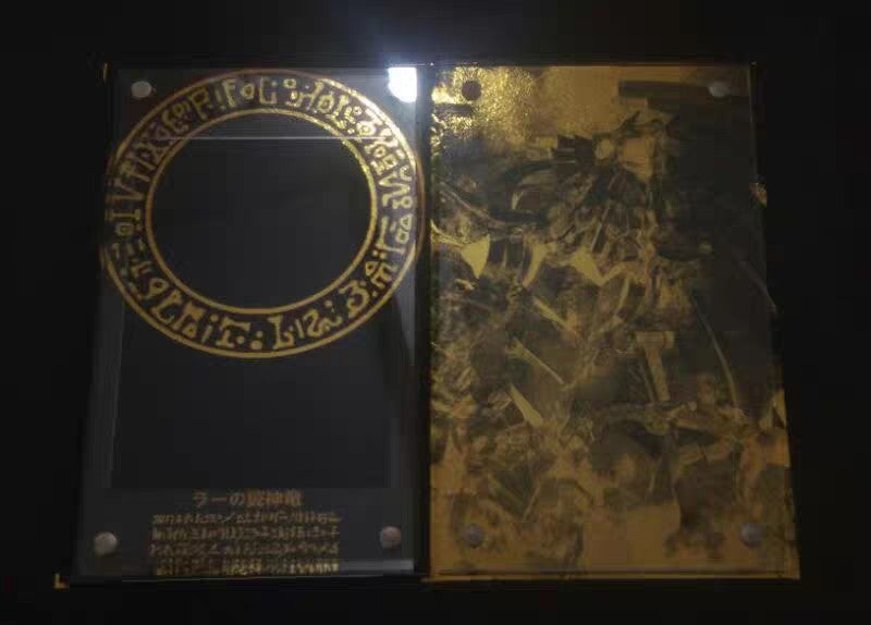 Yu-Gi-Oh Anime Personagem Card Brick Deus Egípcio O DRAGÃO ALADO DE RA Acrílico Banhado a Ouro Brick Cartas de Exibição Não Incluídas