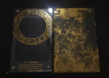 Yu-Gi-Oh Anime Personagem Card Brick Deus Egípcio O DRAGÃO ALADO DE RA Acrílico Banhado a Ouro Brick Cartas de Exibição Não Incluídas