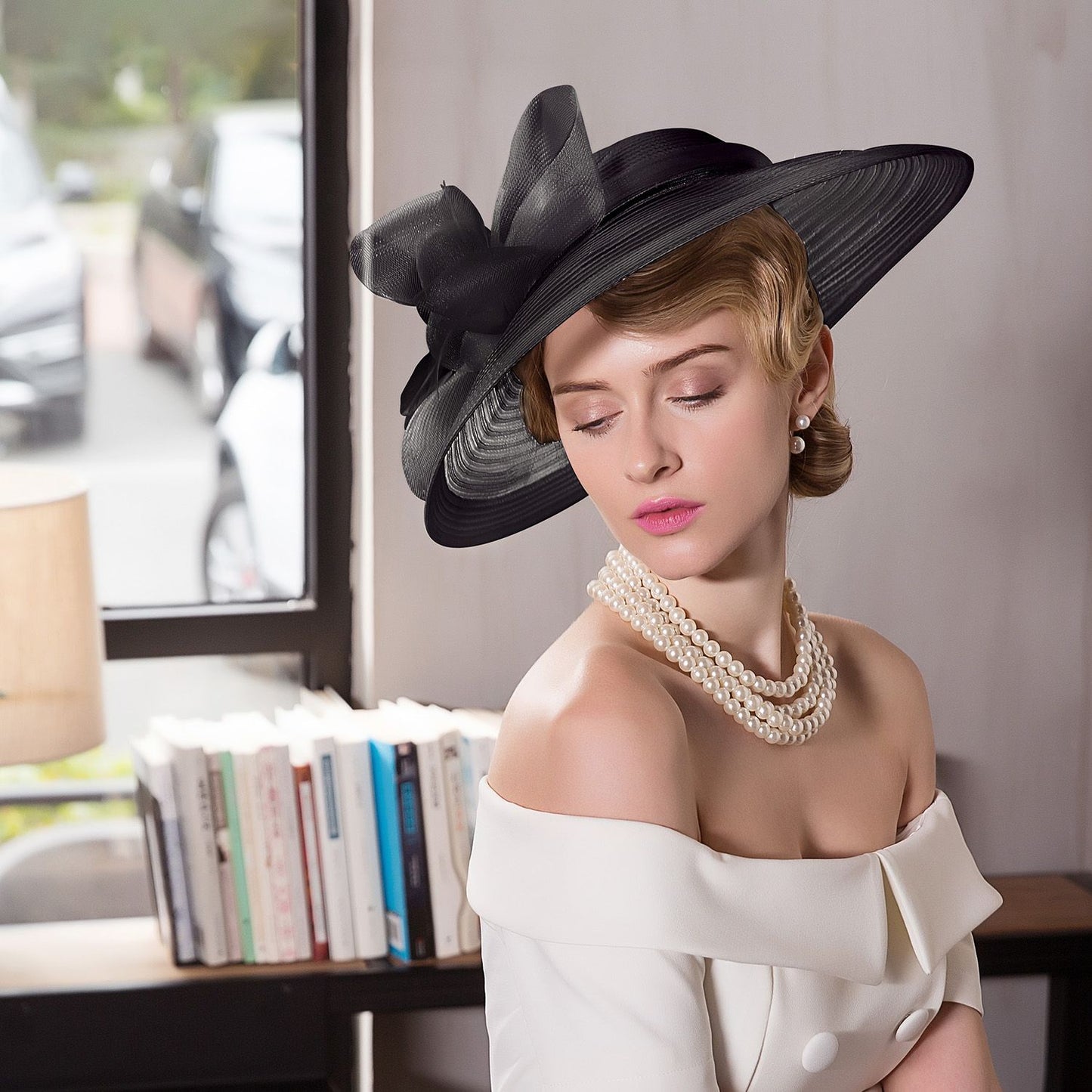 Elegant Kentucky Tea Party Fascinators White Weddings Hat For Women Wide Brim Hats Fedora Ladies Church Dress Derby Hats