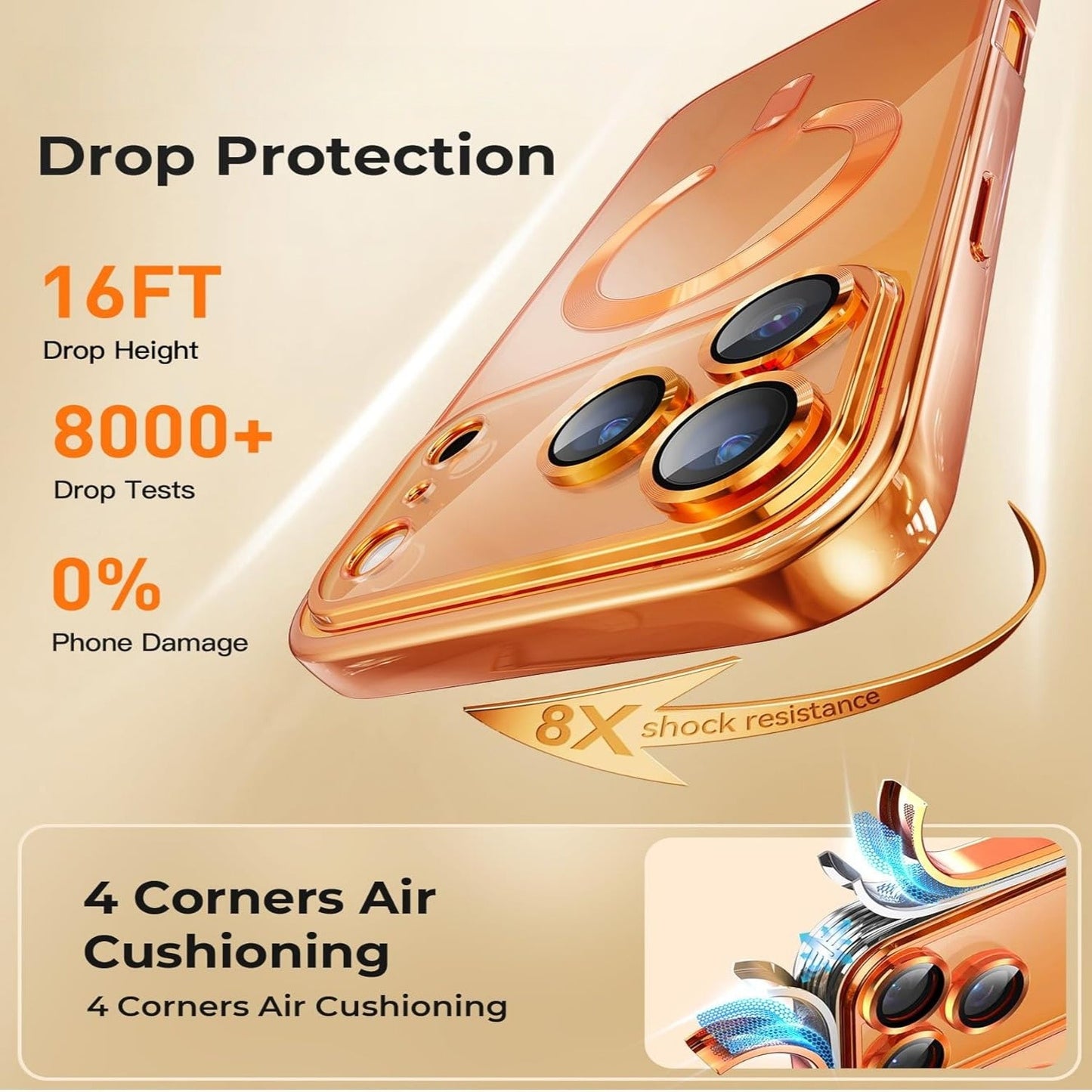 Proteção de Câmera Capa Luxo Transparente com Galvanoplastia TPU Macio Proteção contra Quedas com Capa de Telefone Magnética Para iPhone17Pro Max/17Pro/Air/17