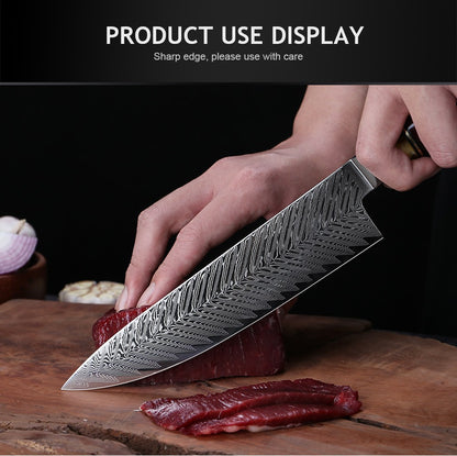 Conjunto de Facas de Cozinha XITUO Luxury Damascus Japonesas Chef Santoku Faca Cutelo Descascar Faca de Pão Cabo de Resina Sintética Destaque
