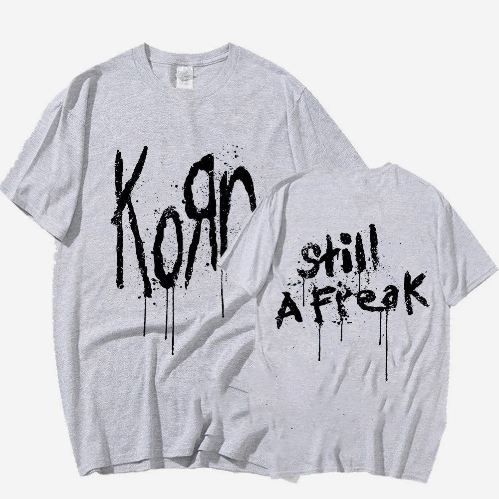 Korn Music Concert Rock Band World Tour Pure Cotton T-shirt Personalized Street Versatile 2024 Summer Fashion T-shirt