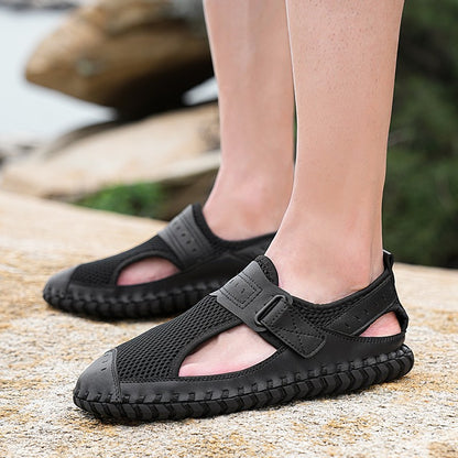 Summer Men Sandals Genuine Leather Mens Casual Shoes Outdoor Men Leather Sandals for Men Beach Shoes Roman mens Shoes