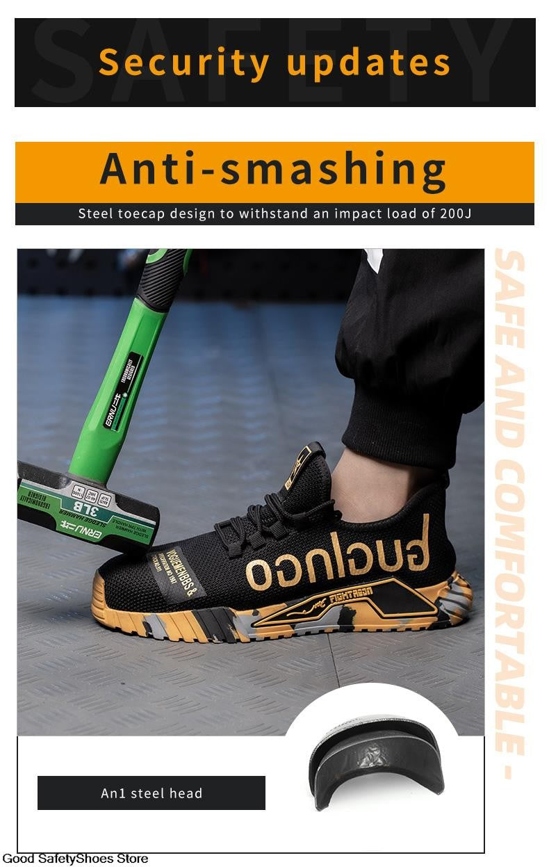 Fashion Safety Shoes With Steel Toe Cap Work Sneakers Men Women Work Shoes Puncture-Proof Work Safety Boots Safety Footwear 2024