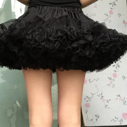 Crinoline Inner Bustle Cosplay Tutu Puffy Women Flower Style Lolita Fluffy Petticoats Cancan Skirt Under Wedding Dress