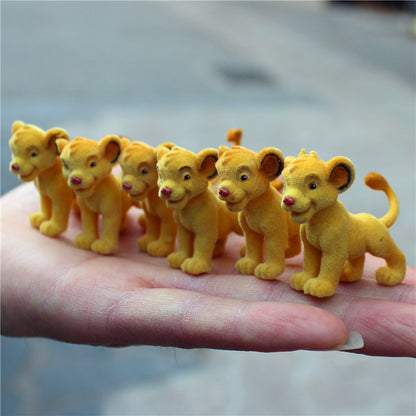 6 peças de 5cm de alta qualidade Disney O Rei Leão Simba flocagem simba coleção enfeites de figuras de ação