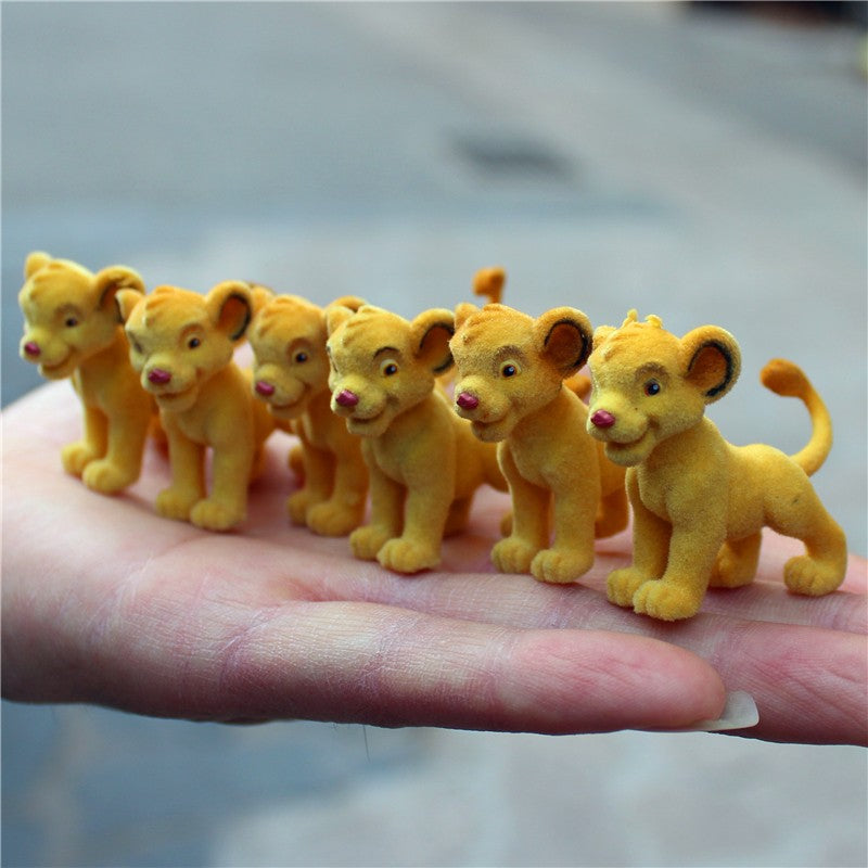 6 peças de 5cm de alta qualidade Disney O Rei Leão Simba flocagem simba coleção enfeites de figuras de ação