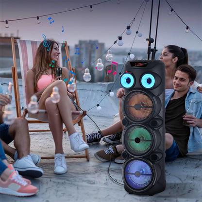 4000W Portable Bluetooth Speaker 3*8"Subwoofer Heavy Bass Sound System Party karaoke for Wireless Boombox Loud Speaker