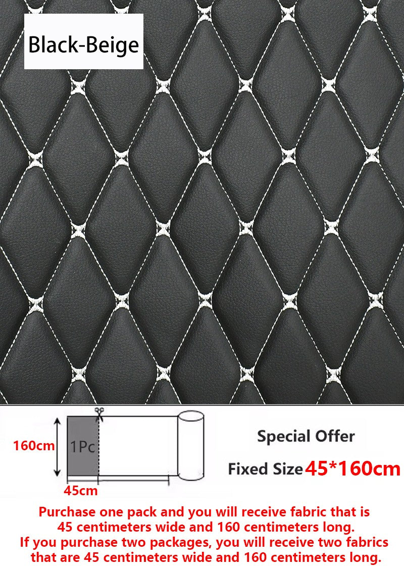 45/90x160cm Special Offer Embroidered Plaid Fabric Sponge Interlayer Leather Fabrics for Car Interior Seat Cushion Decoration